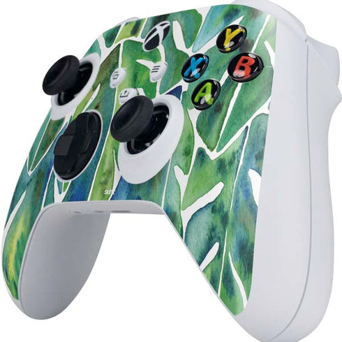 Cat Coq Tropical Leaves Xbox Series S Controller Skin